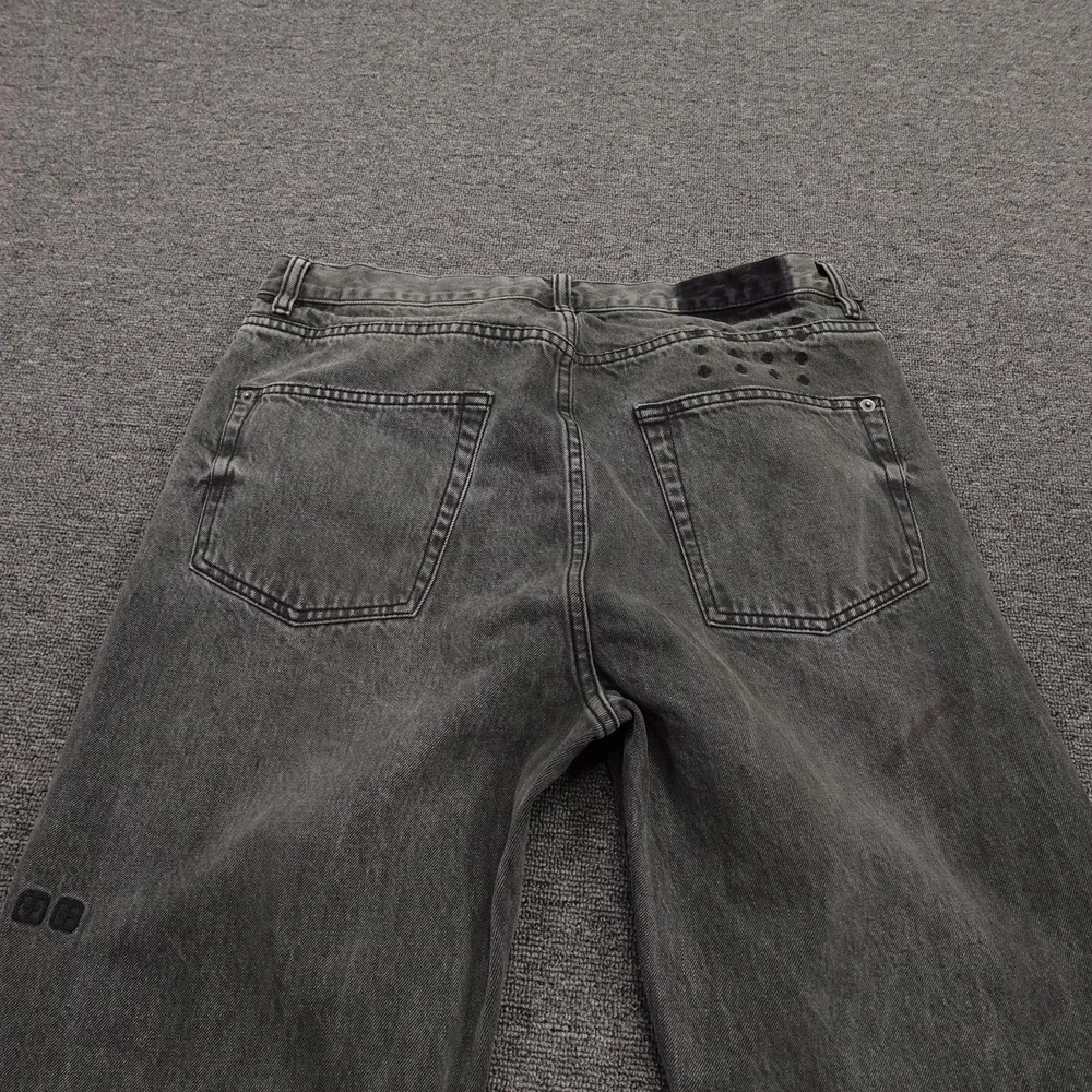 Ksubi Anti K Mekanik Jeans Mens 32x30 Gray Dark Wash Relaxed Fit Straight Denim